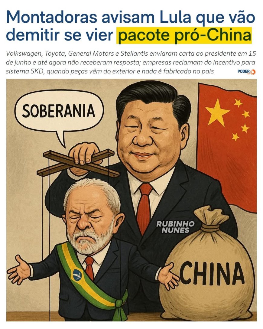 O governo que se diz "contra o imperialismo" é o mesmo que ajoelha para os kits da ditadura chinesa.